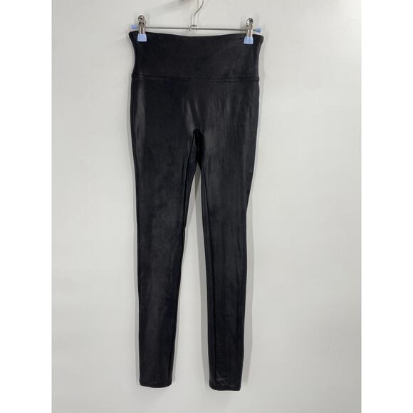 SPANX Black High Rise Shiny Leggings - Picture 4 of 4